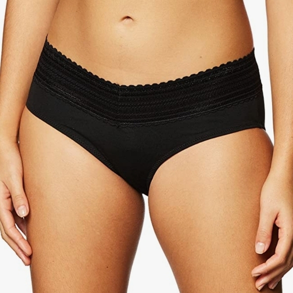 Warner's Blissful Benefits No Muffin 3Pk Hipster Panties in Gray/Black/Almond S - Picture 4 of 12